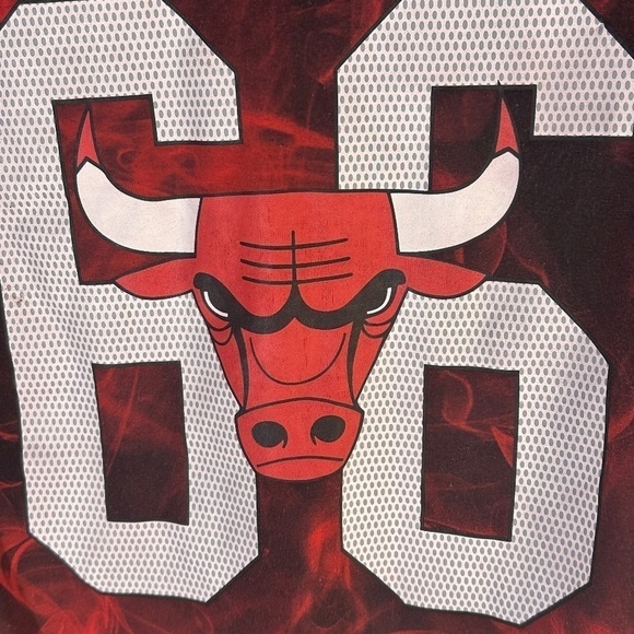 Retro Tie Dye Acid Wash Style NBA Vintage Chicago BullsLong Sleeve Sweater - Picture 4 of 6